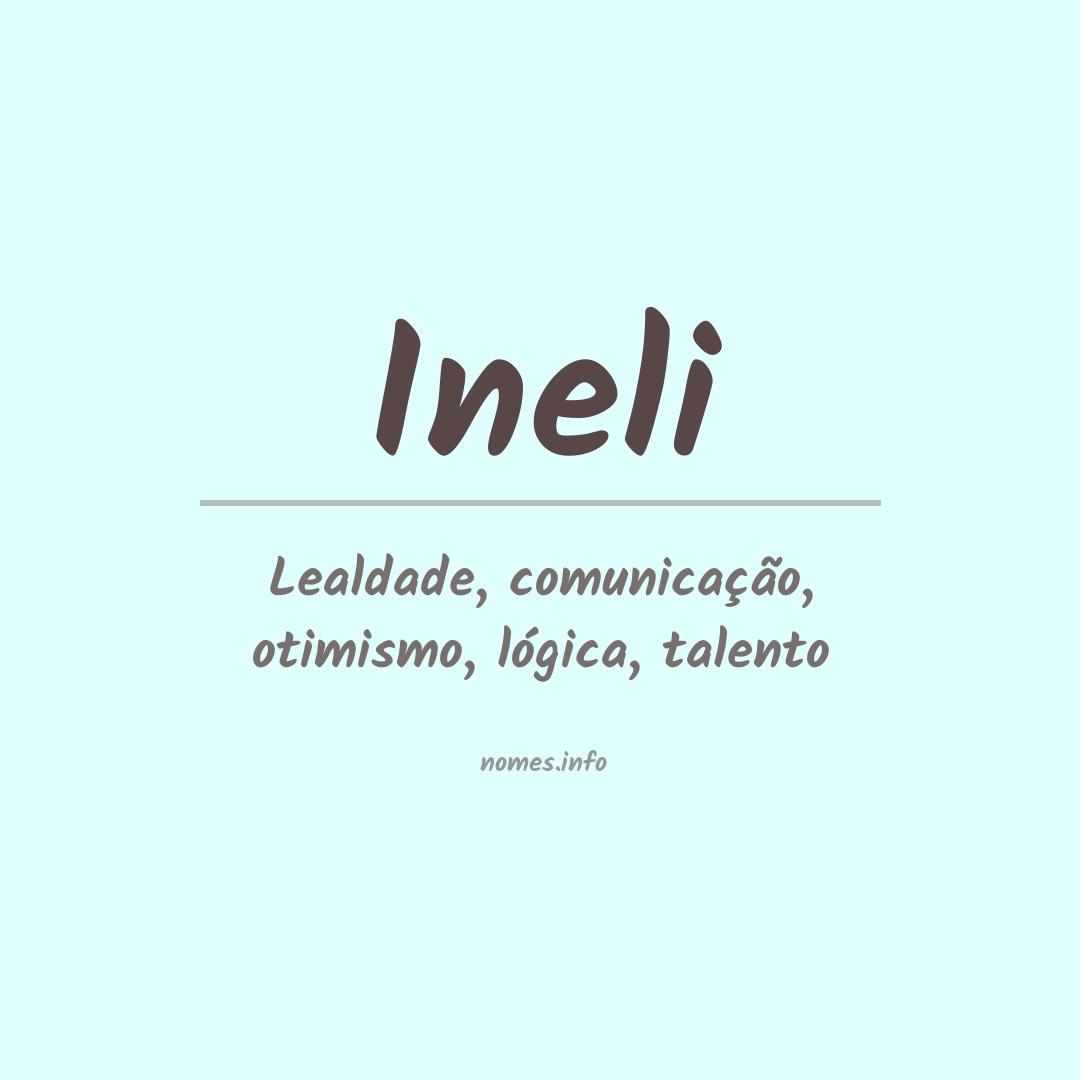 Significado do nome Ineli