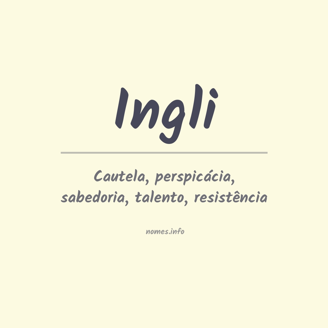 Significado do nome Ingli