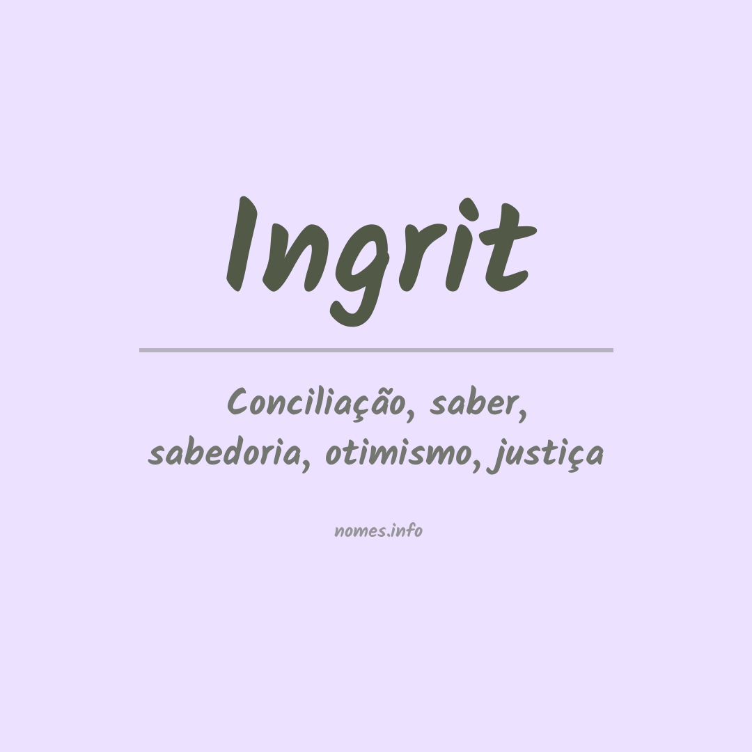 Significado do nome Ingrit