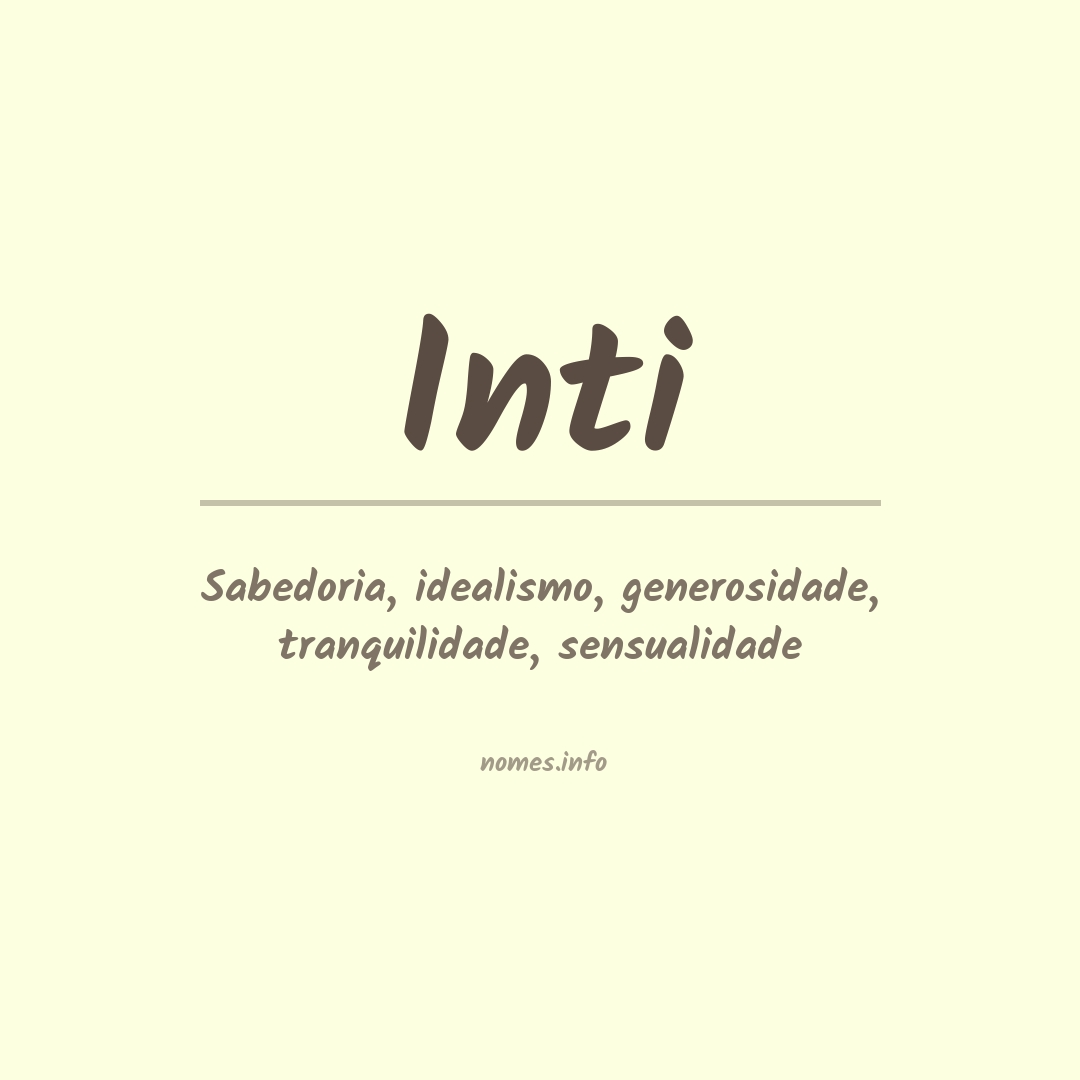 Significado do nome Inti