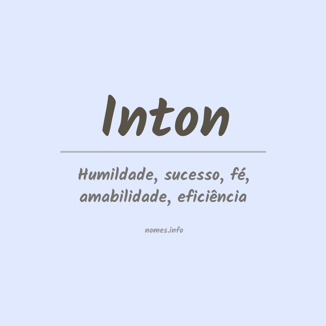 Significado do nome Inton