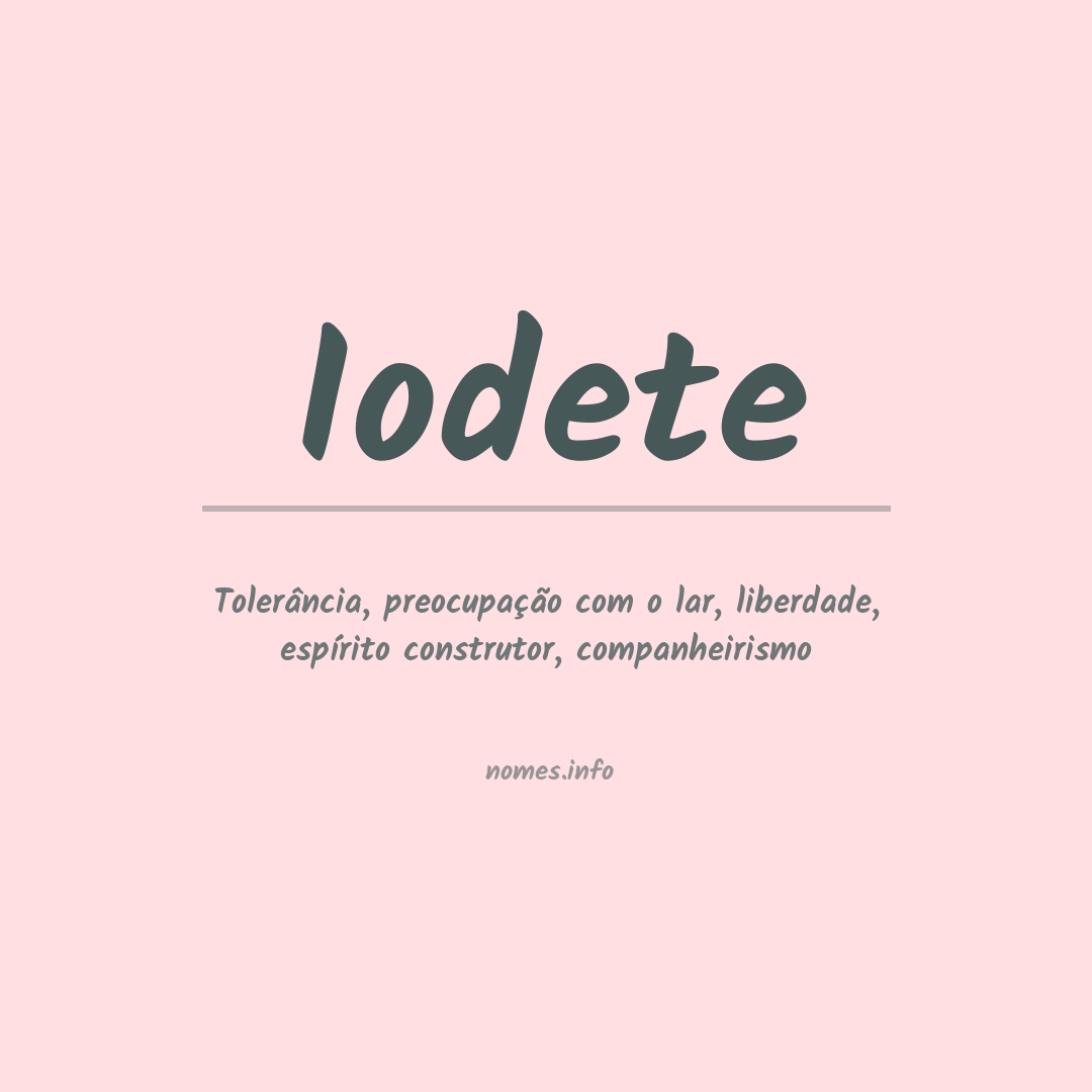 Significado do nome Iodete