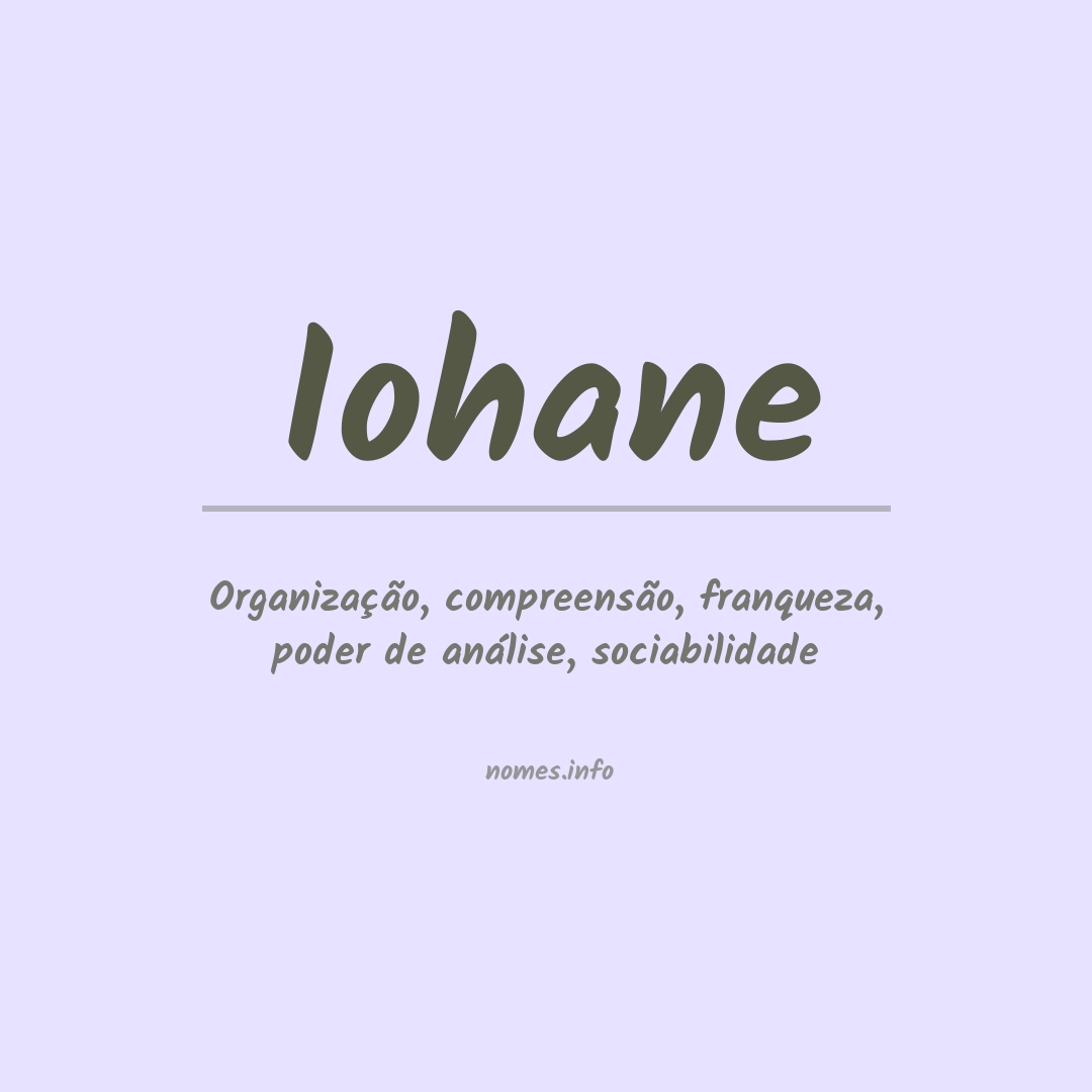 Significado do nome Iohane