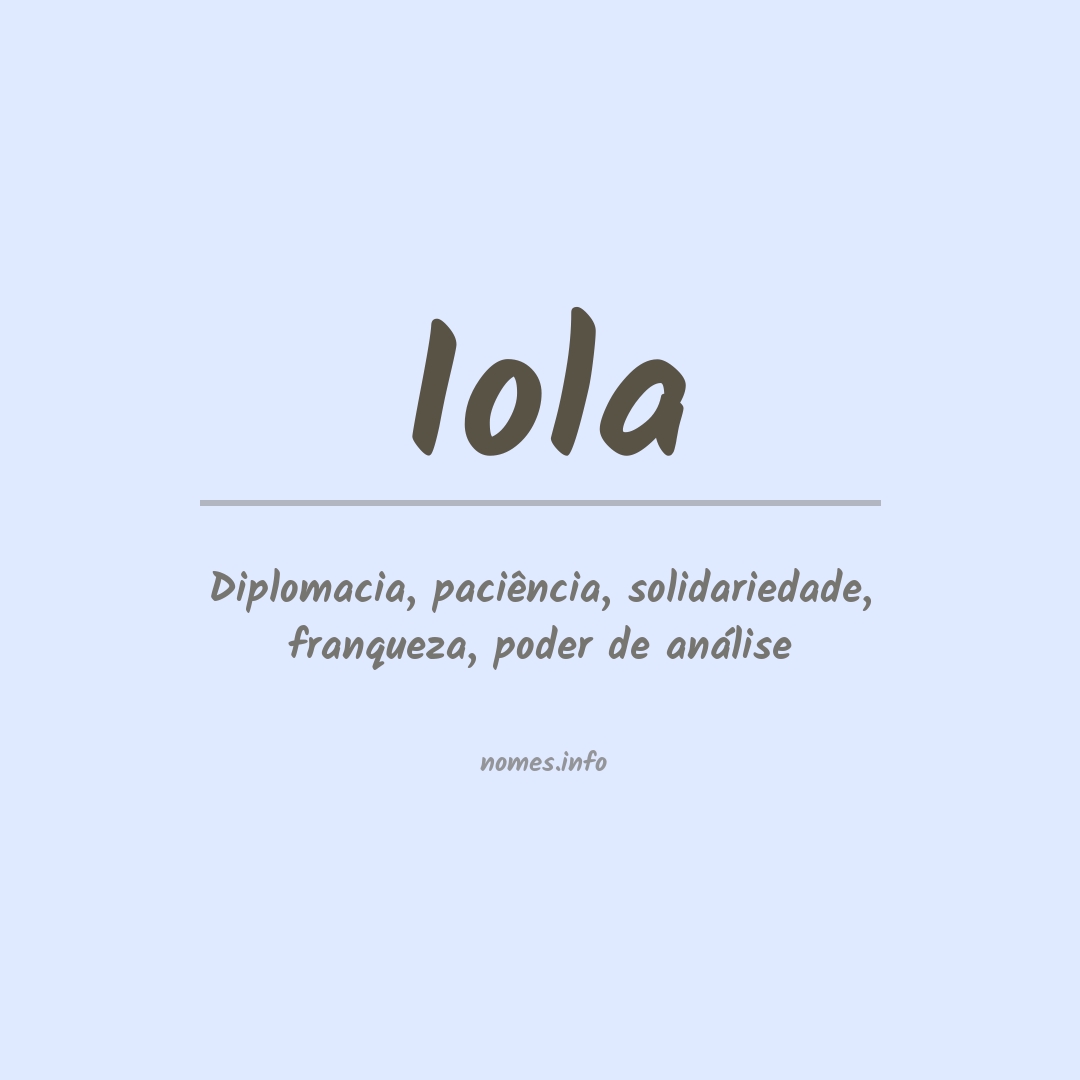 Significado do nome Iola