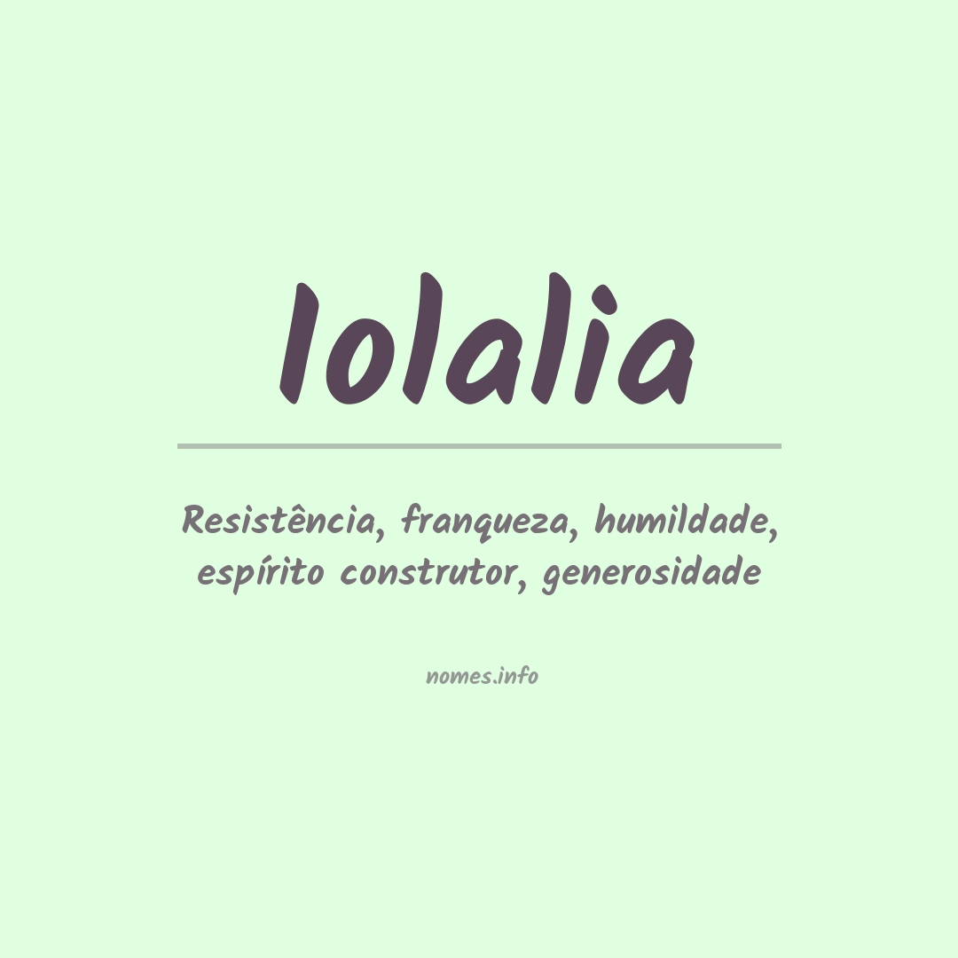 Significado do nome Iolalia