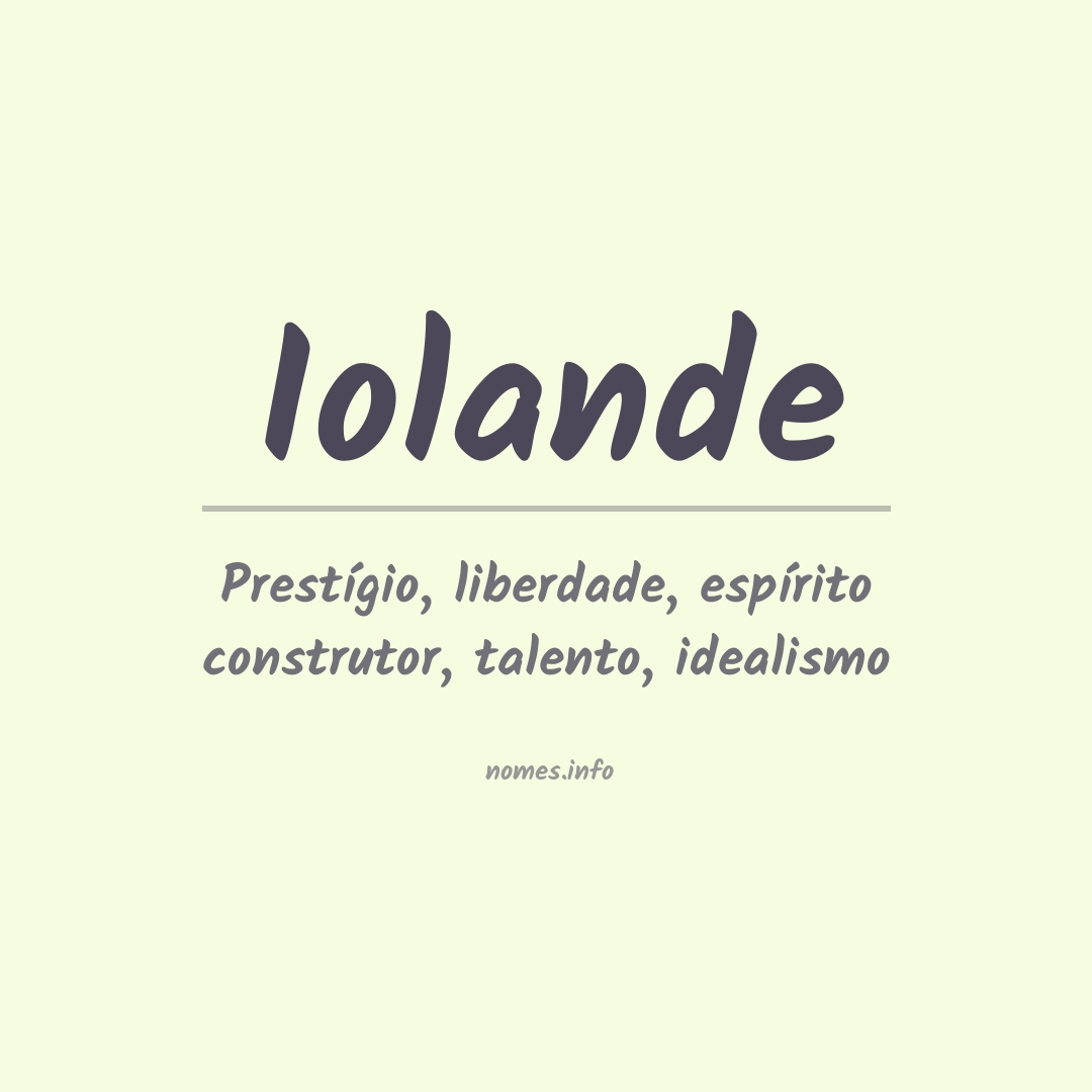 Significado do nome Iolande