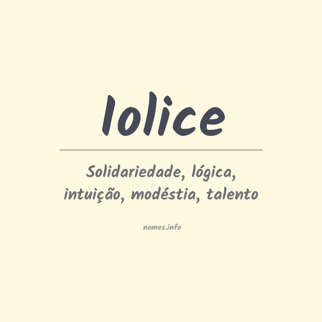 Significado do nome Iolice