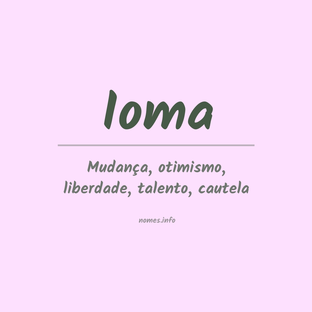 Significado do nome Ioma