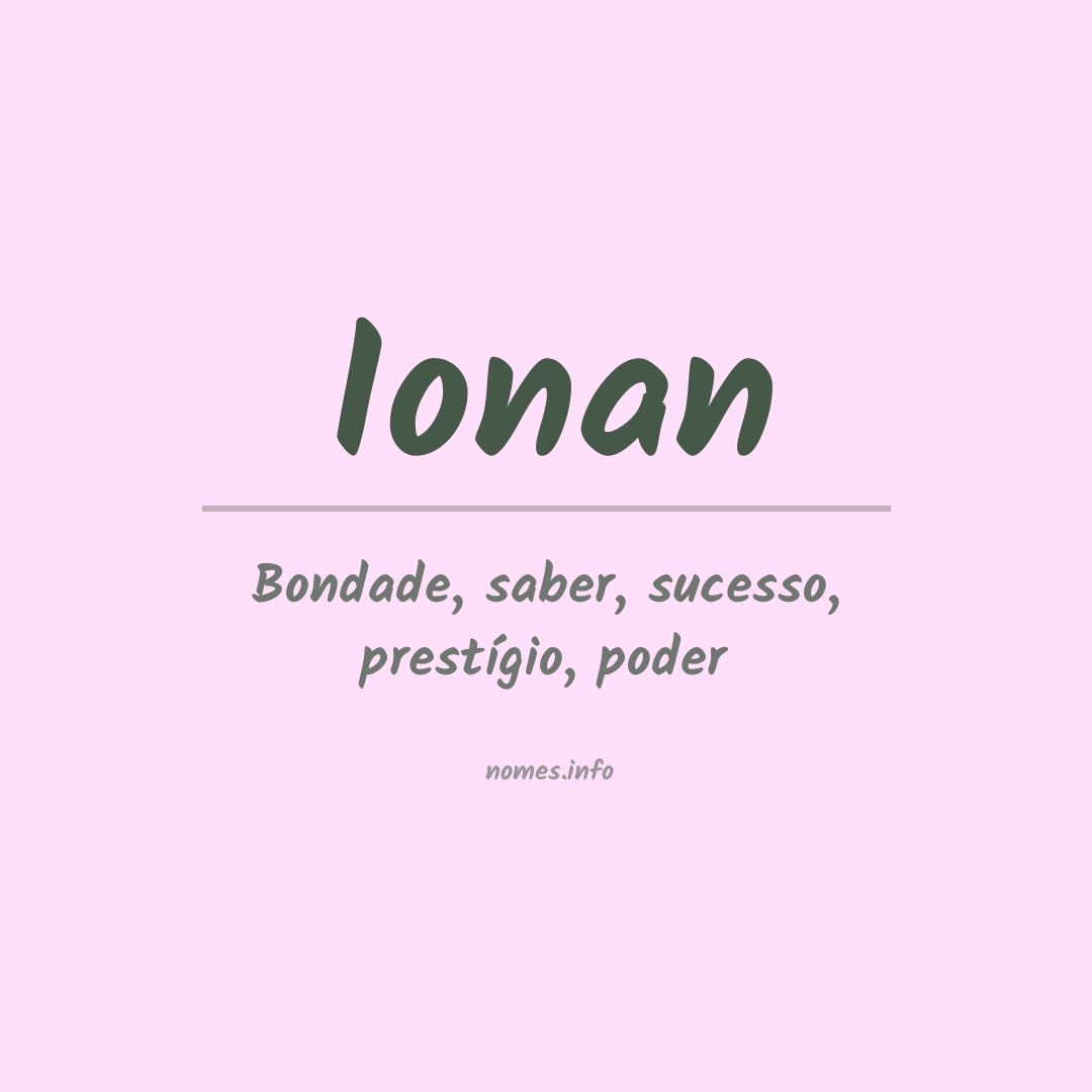 Significado do nome Ionan