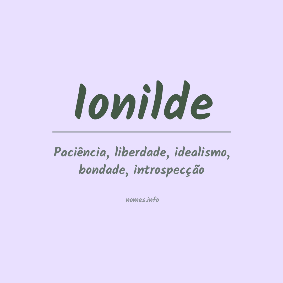 Significado do nome Ionilde
