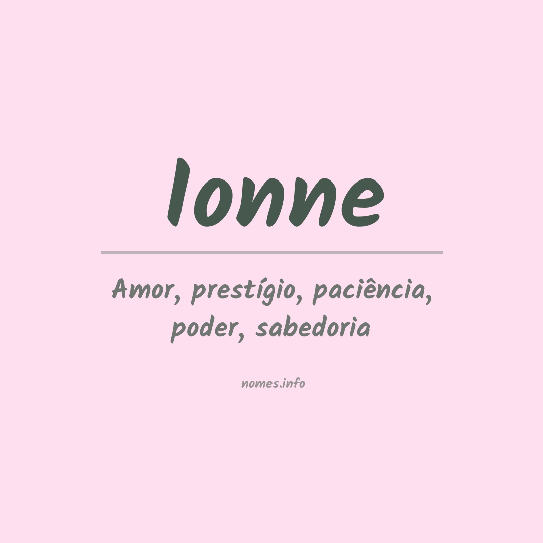 Significado do nome Ionne
