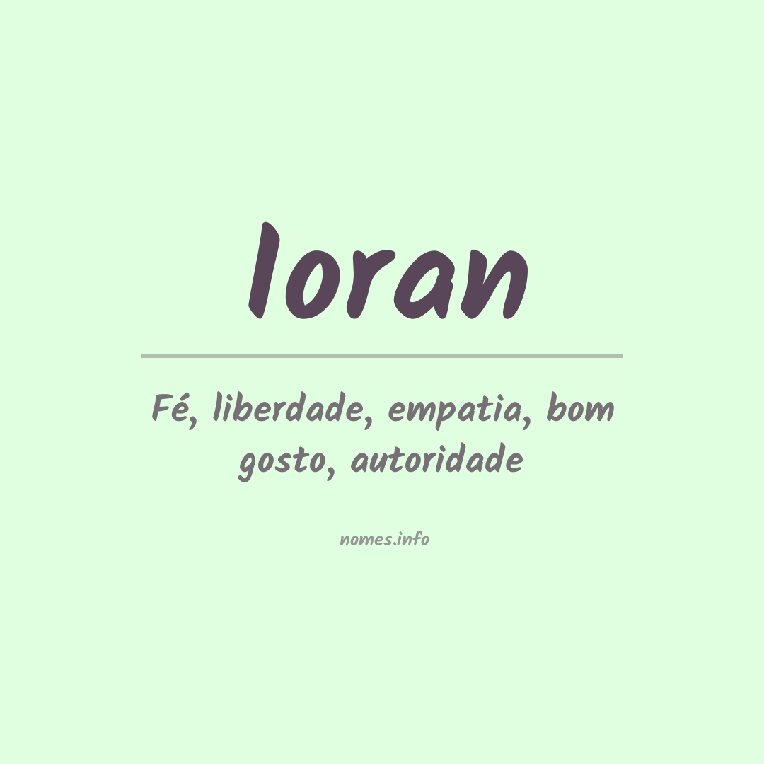 Significado do nome Ioran