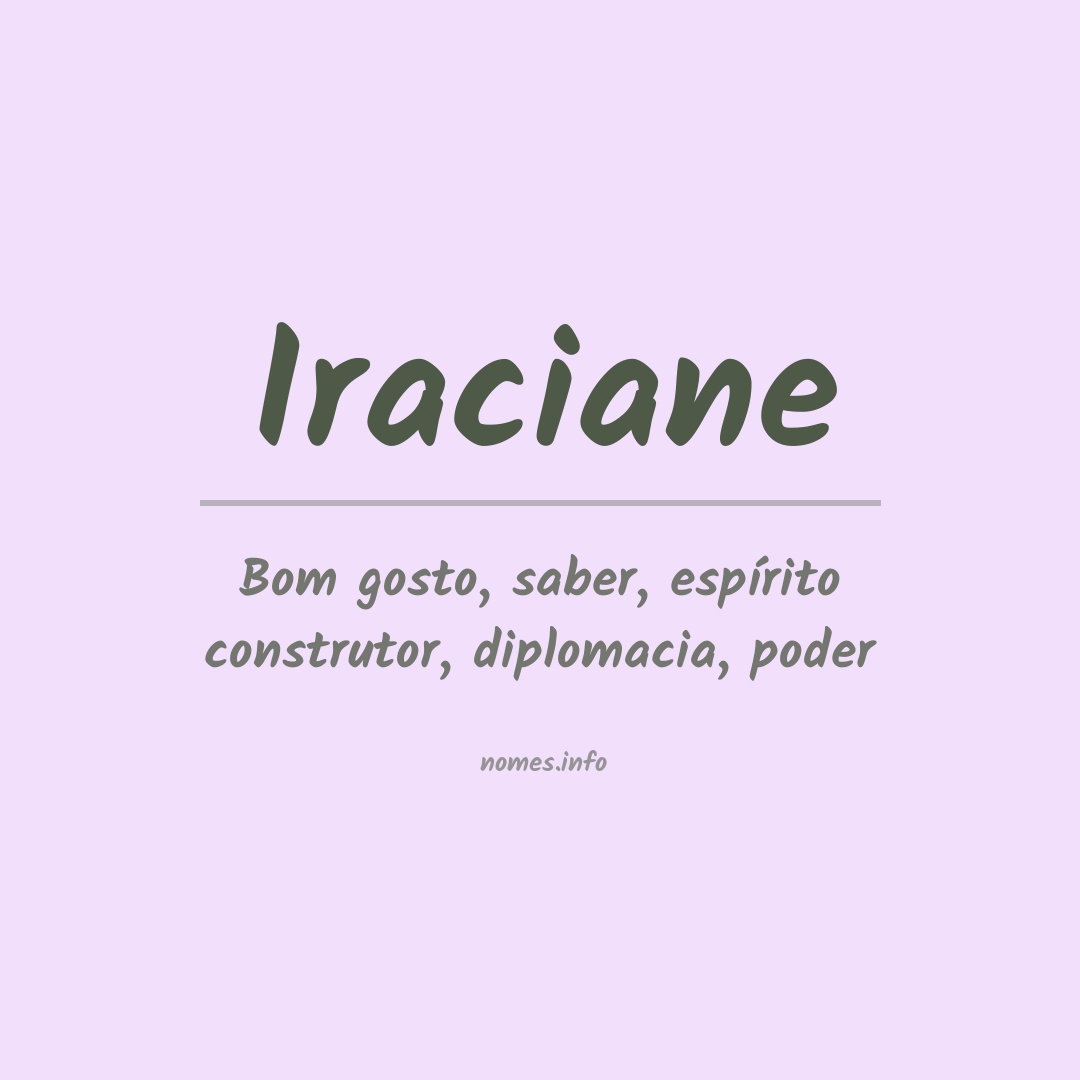 Significado do nome Iraciane