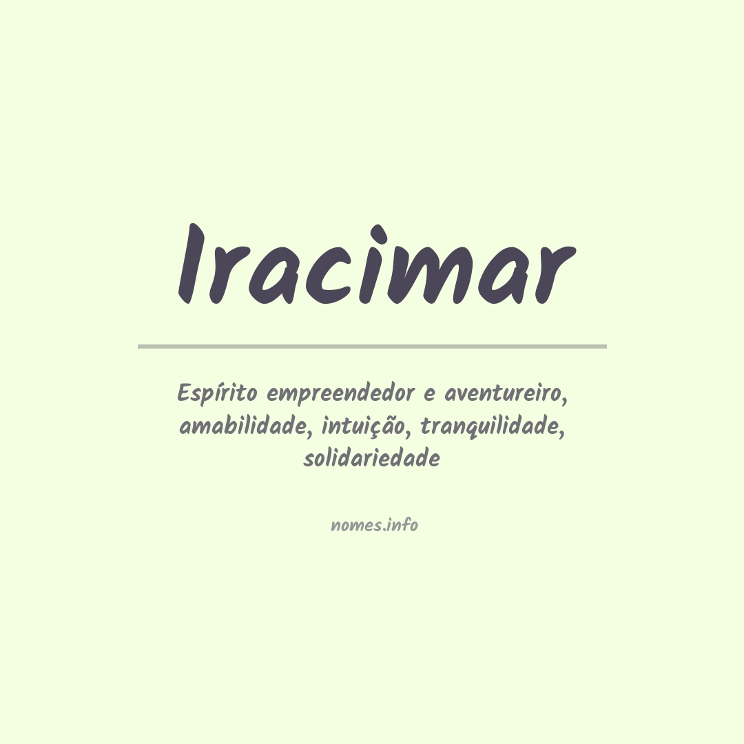 Significado do nome Iracimar