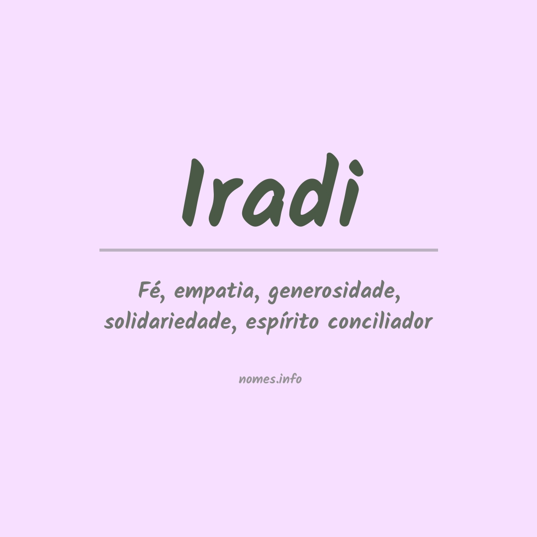 Significado do nome Iradi