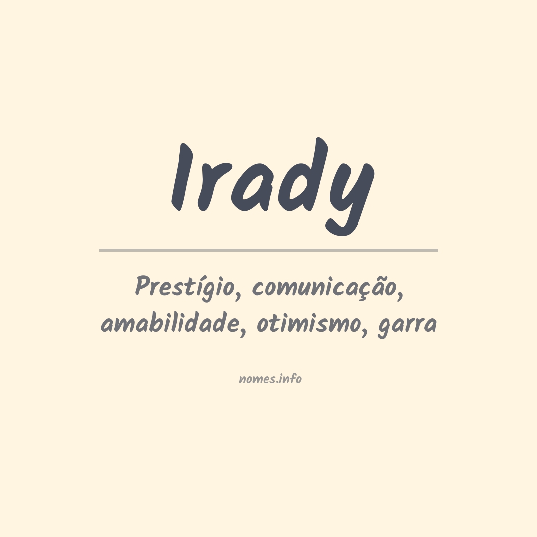 Significado do nome Irady