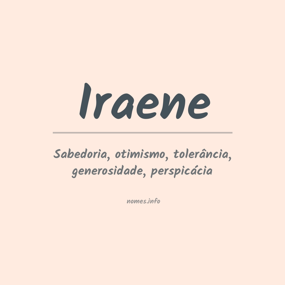 Significado do nome Iraene