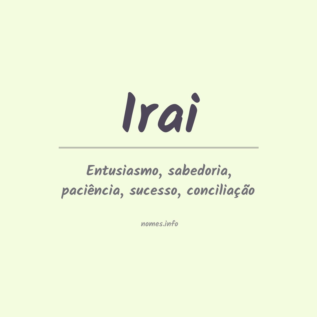 Significado do nome Irai