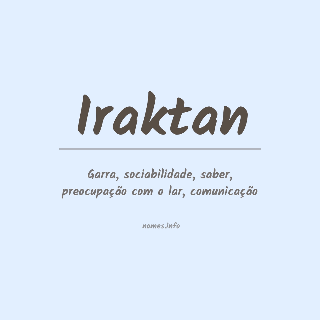 Significado do nome Iraktan