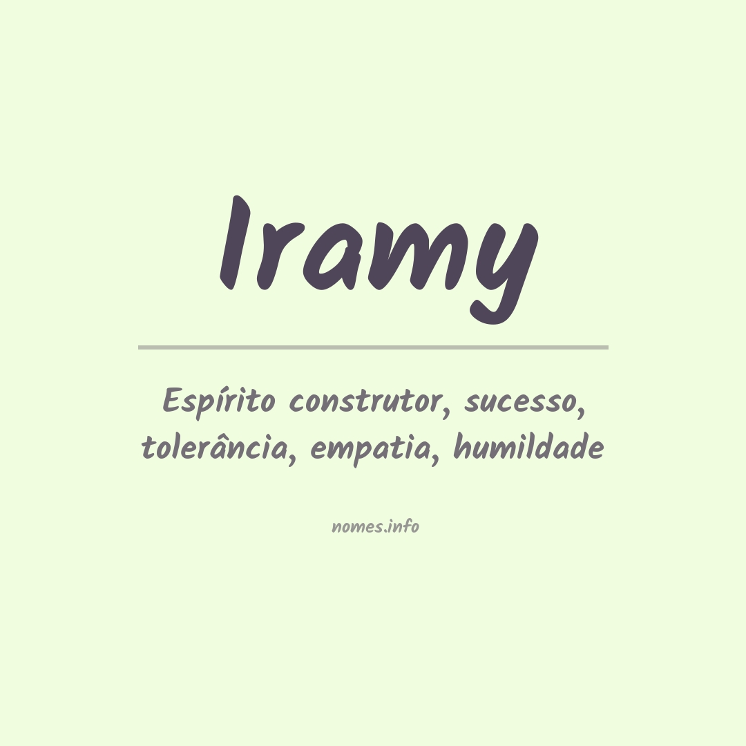 Significado do nome Iramy
