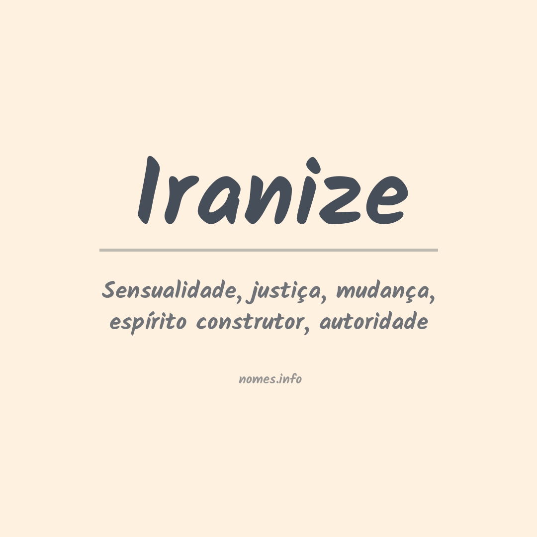 Significado do nome Iranize