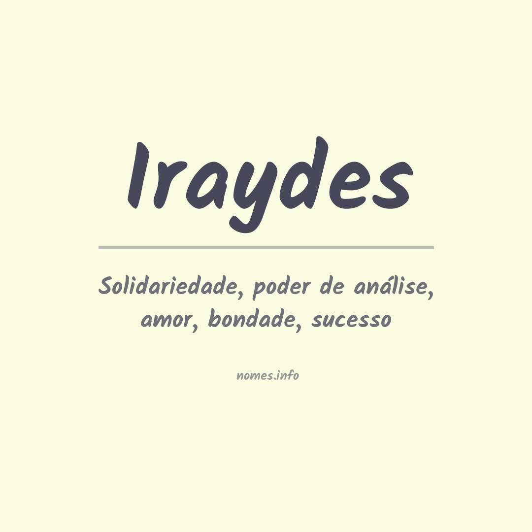 Significado do nome Iraydes