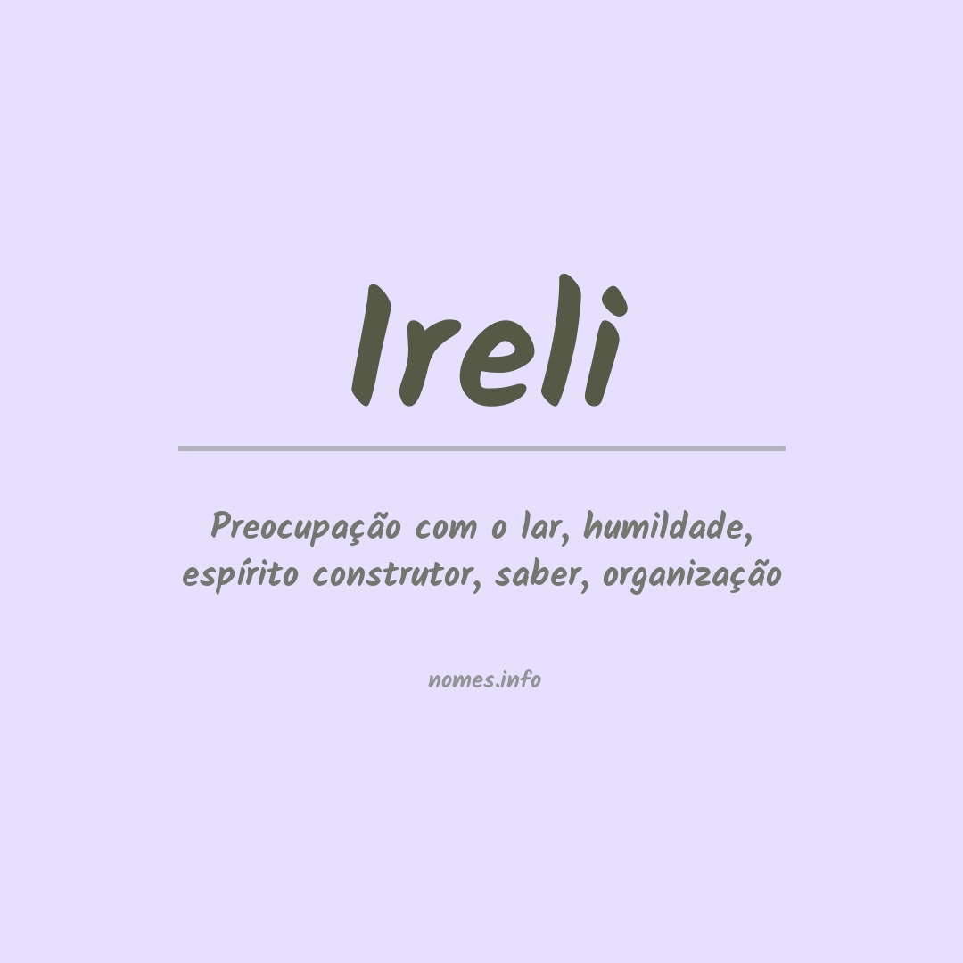 Significado do nome Ireli