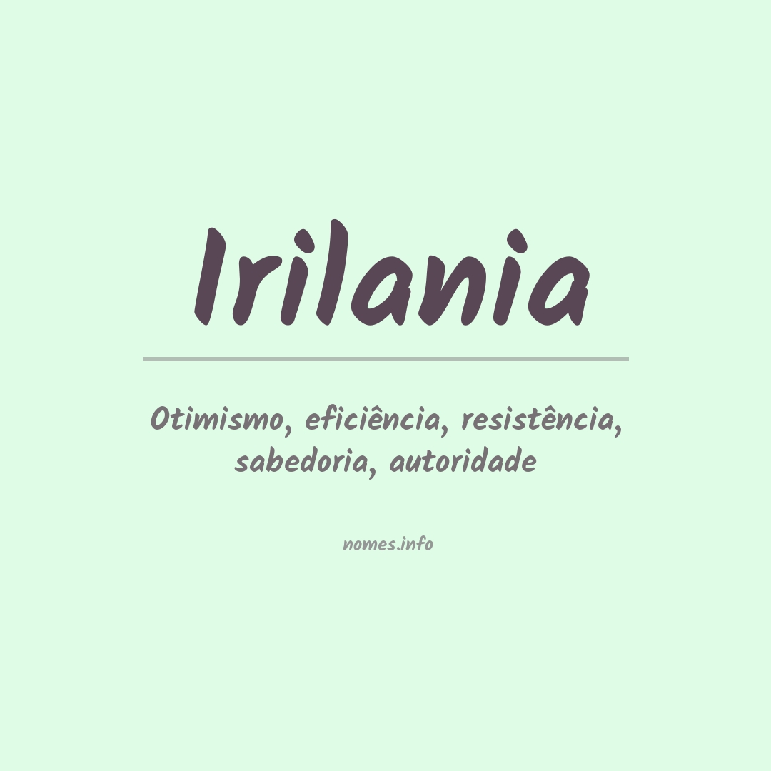 Significado do nome Irilania