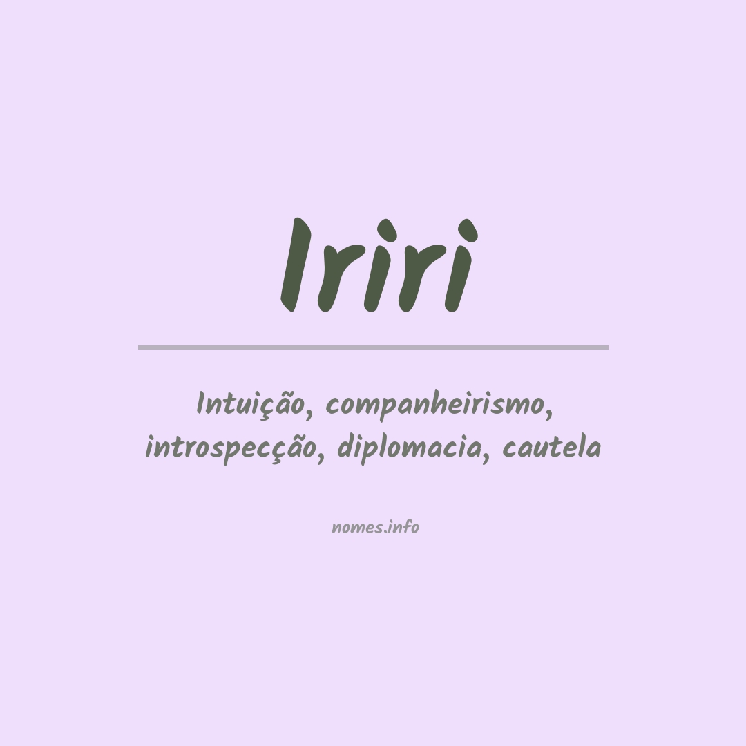 Significado do nome Iriri