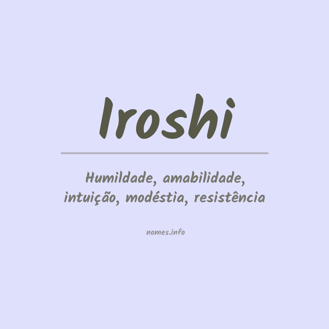 Significado do nome Iroshi