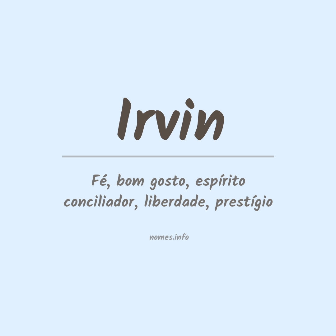 Significado do nome Irvin