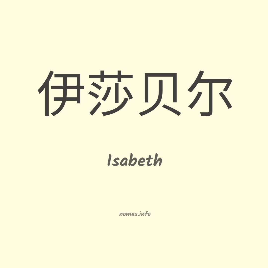Isabeth em chinês