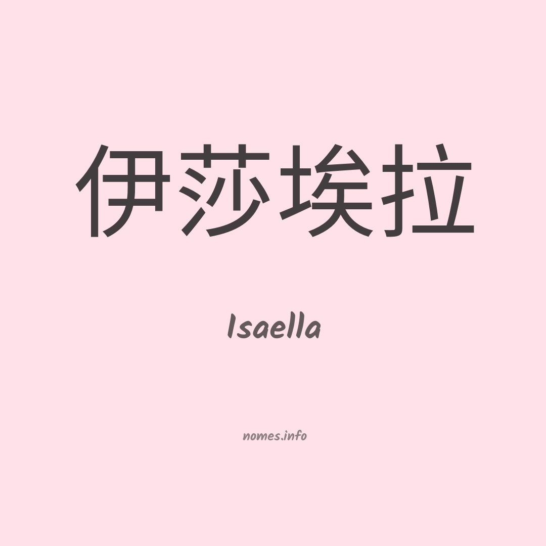 Isaella em chinês