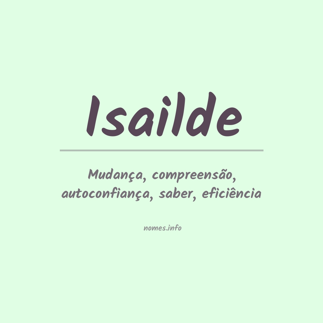 Significado do nome Isailde