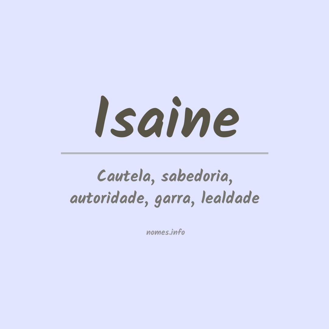 Significado do nome Isaine