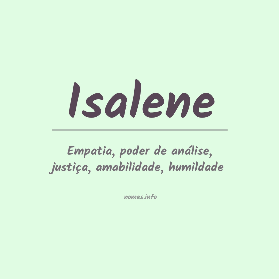 Significado do nome Isalene