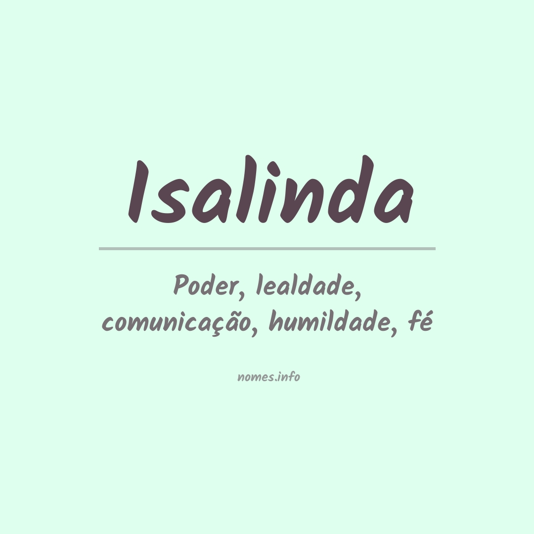 Significado do nome Isalinda