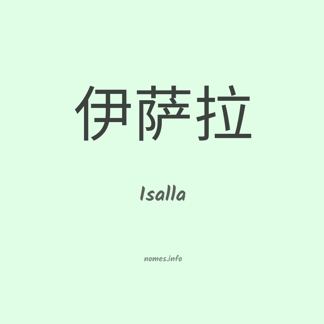 Isalla em chinês