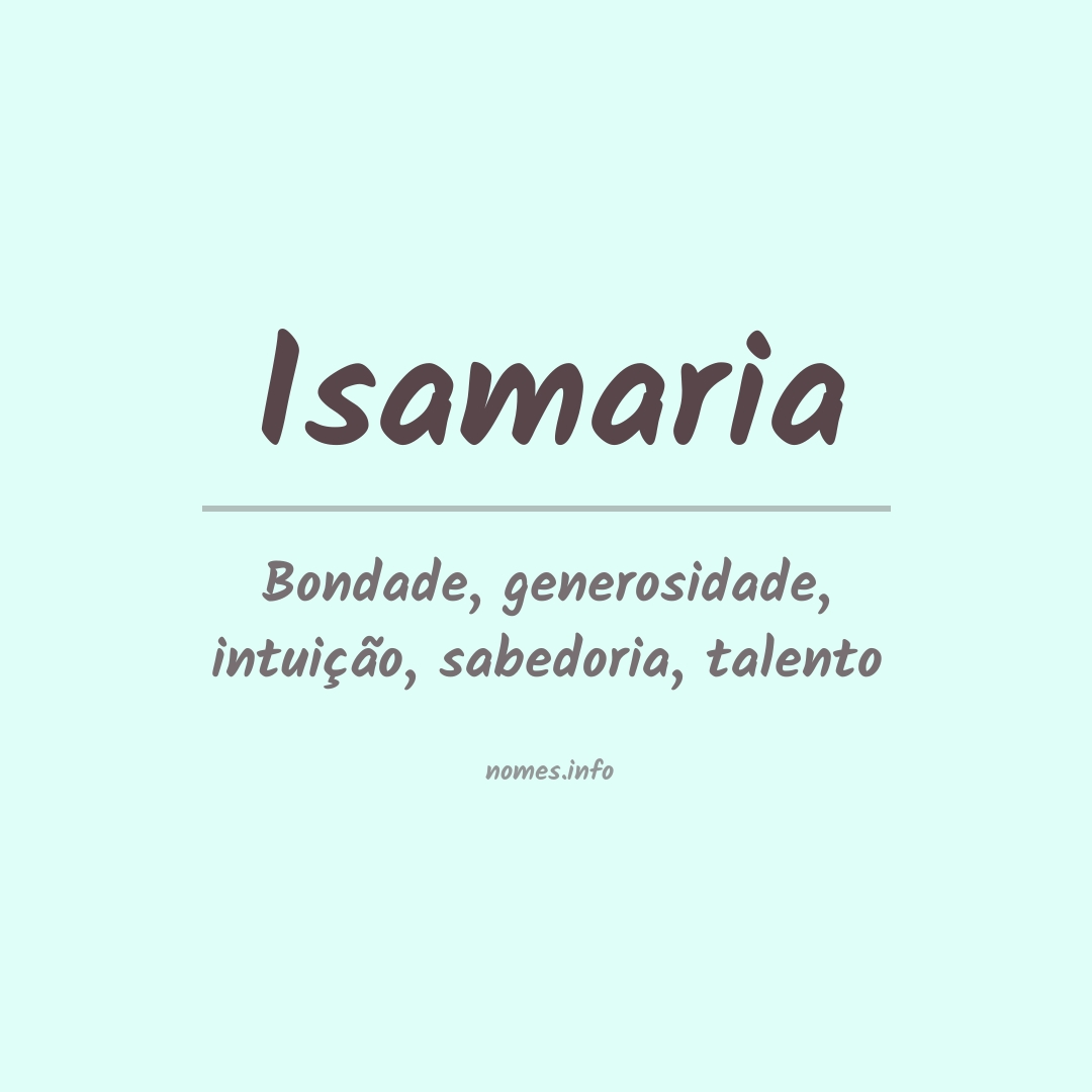Significado do nome Isamaria