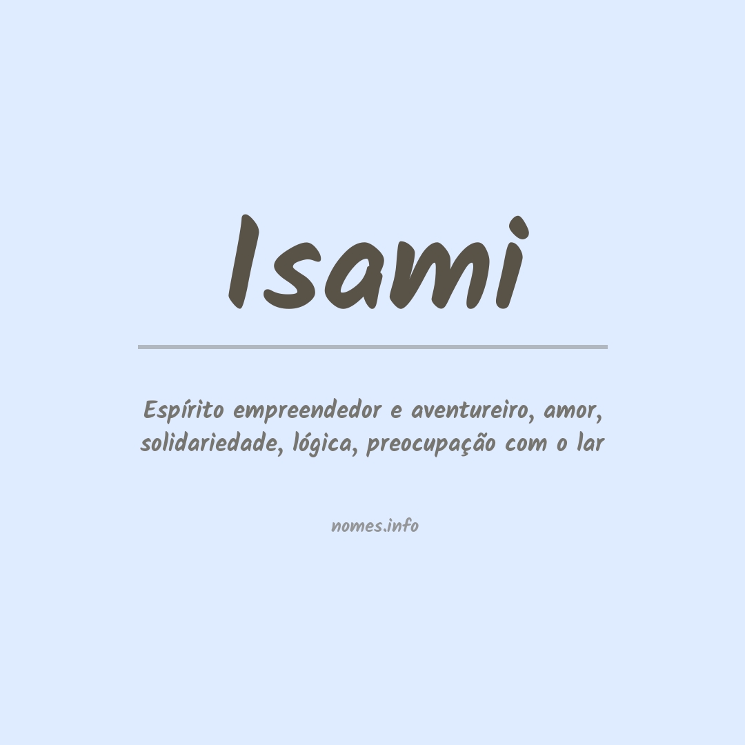 Significado do nome Isami