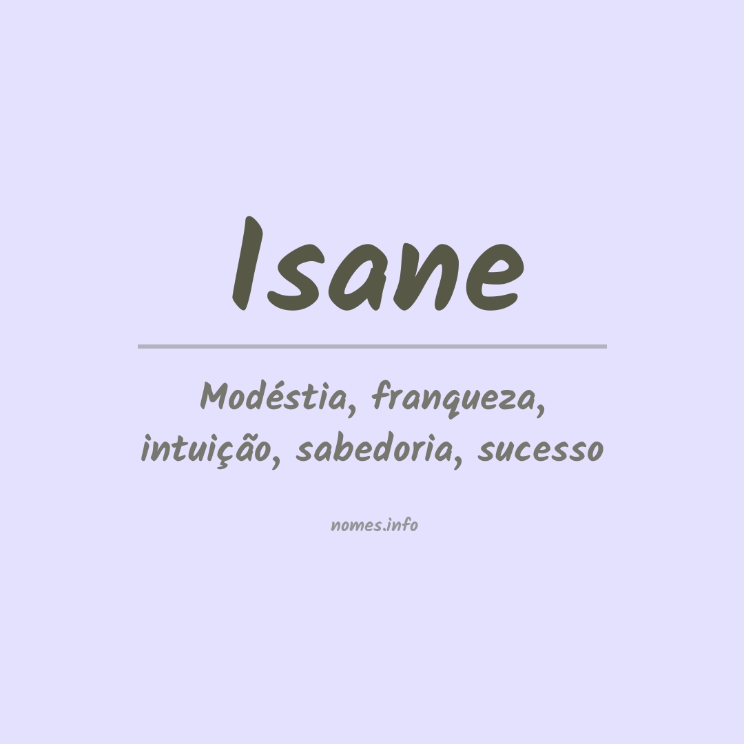 Significado do nome Isane