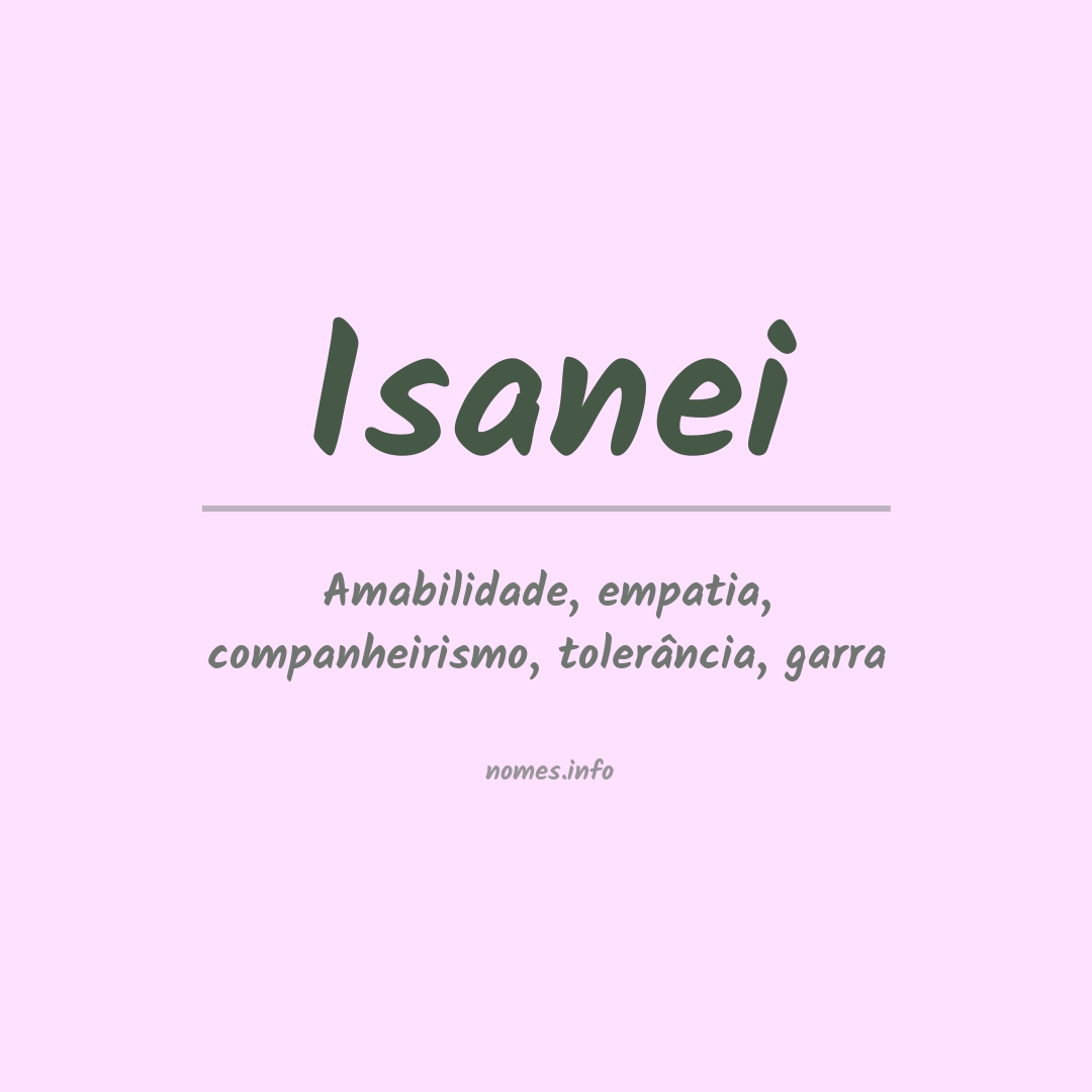 Significado do nome Isanei