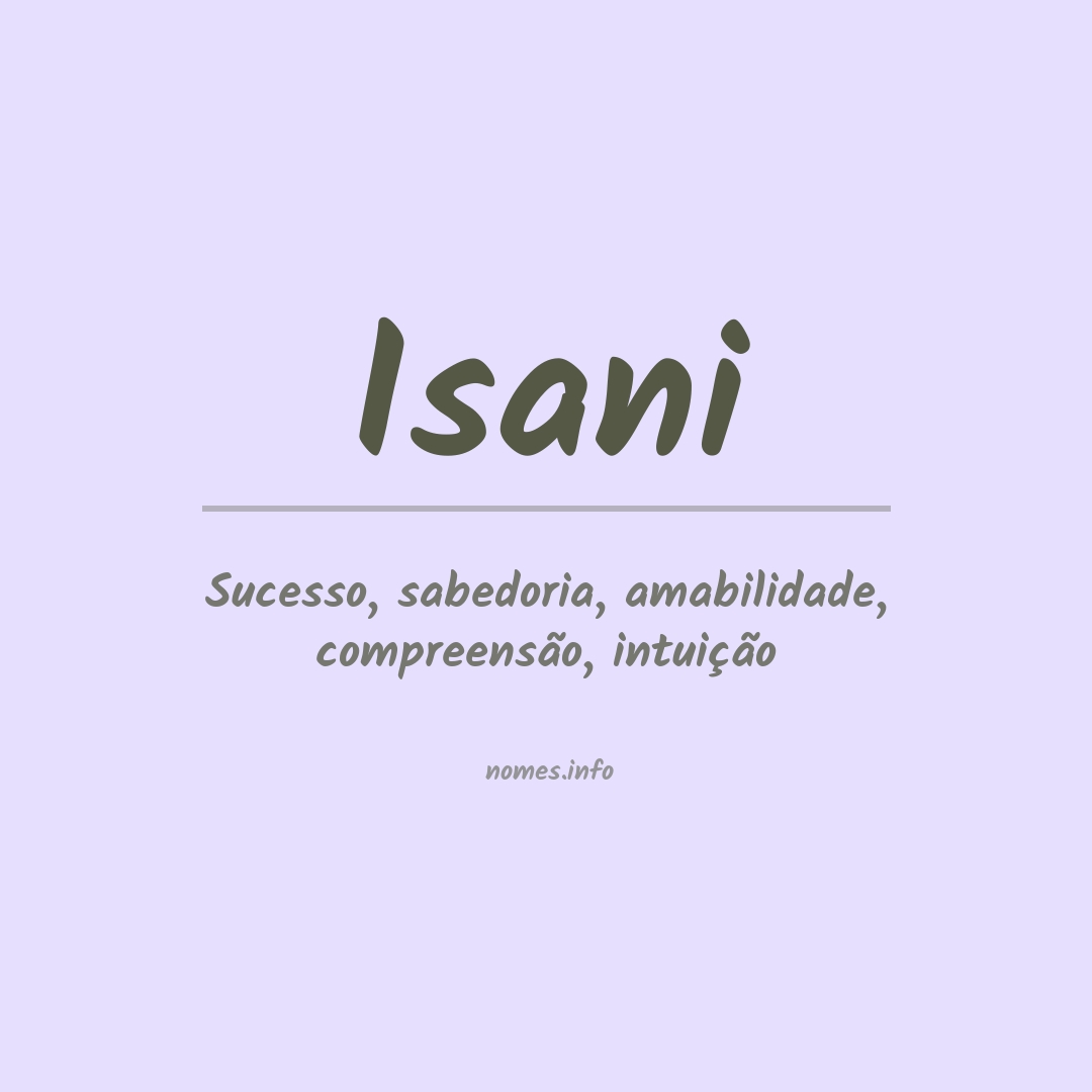 Significado do nome Isani