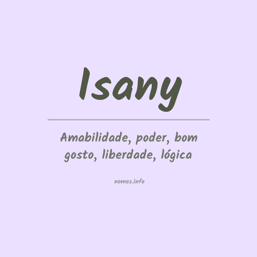 Significado do nome Isany