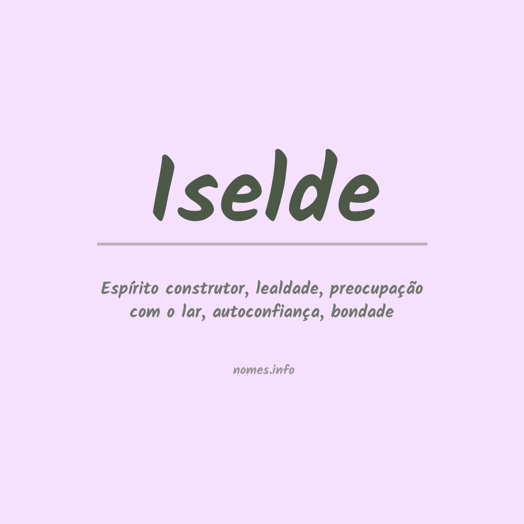 Significado do nome Iselde