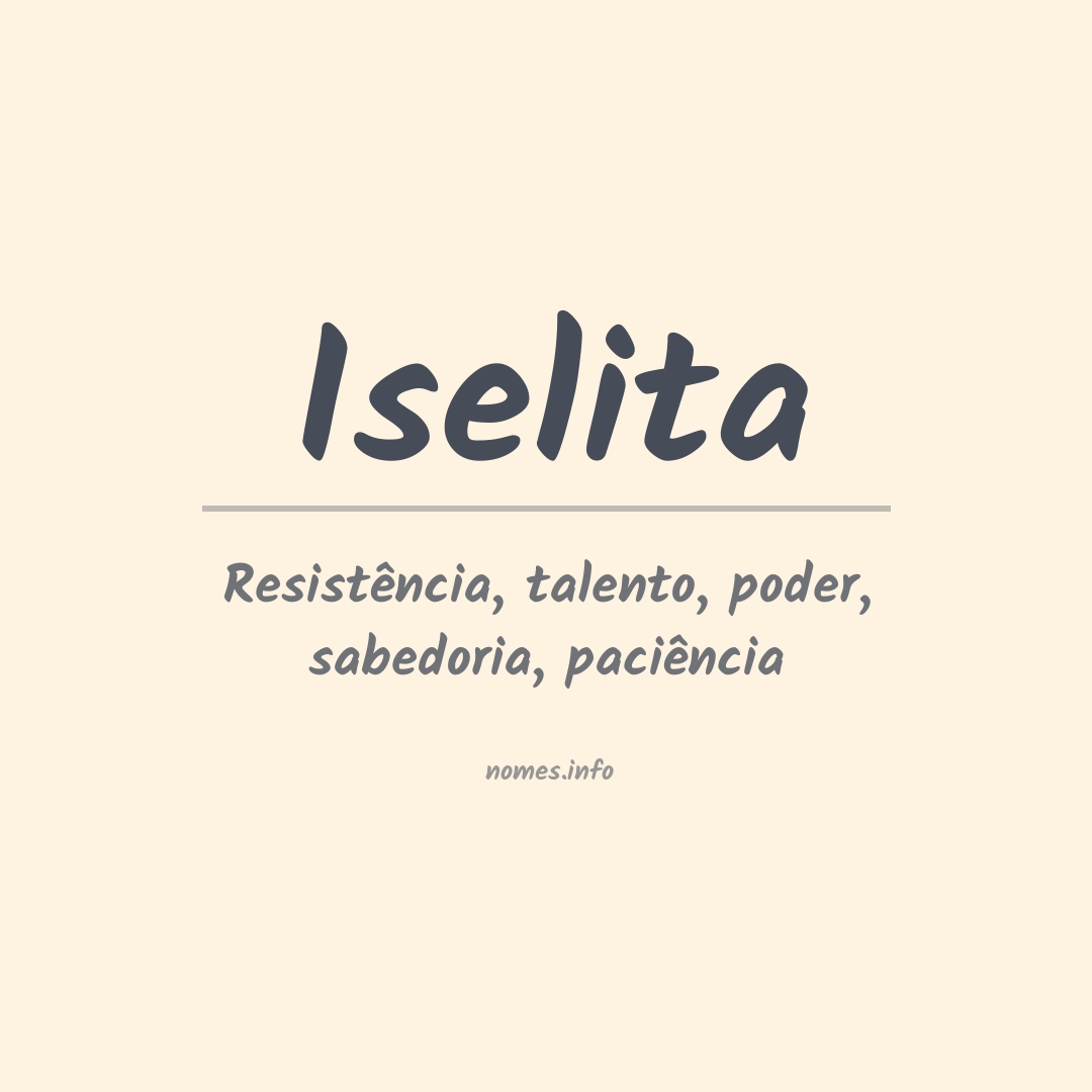 Significado do nome Iselita