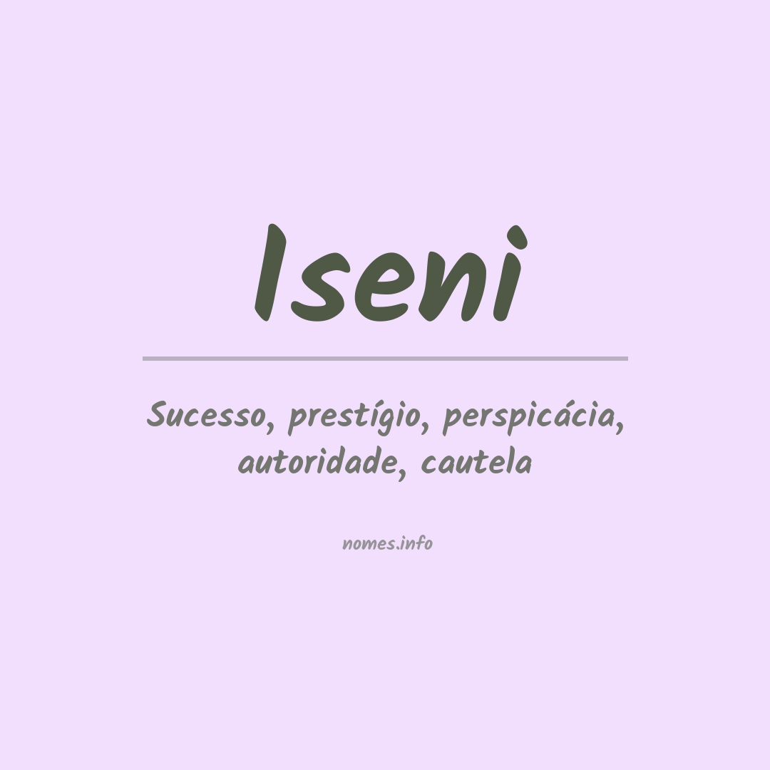 Significado do nome Iseni