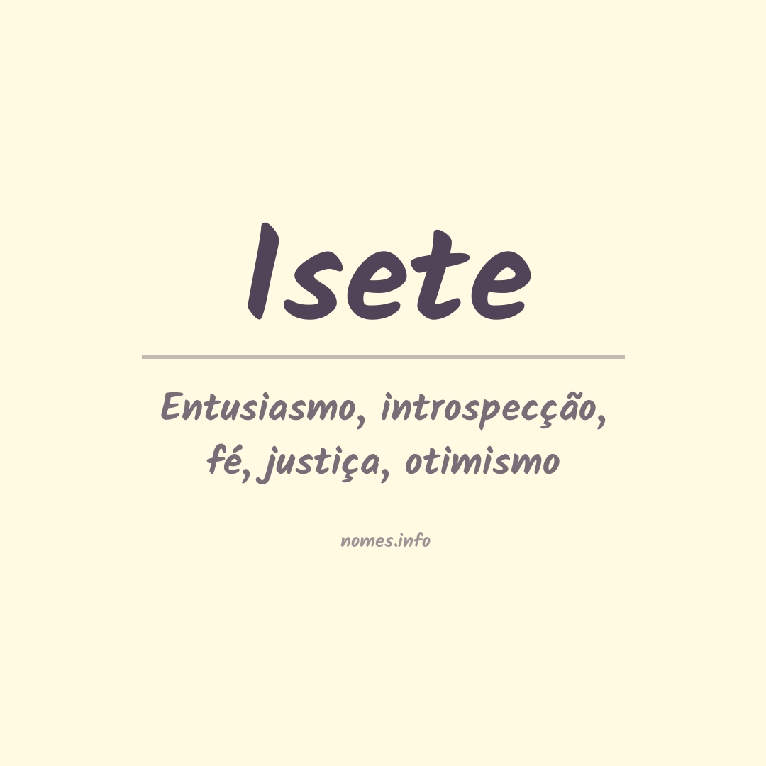 Significado do nome Isete