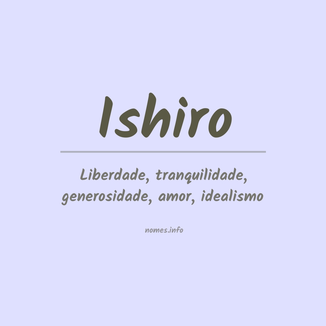 Significado do nome Ishiro