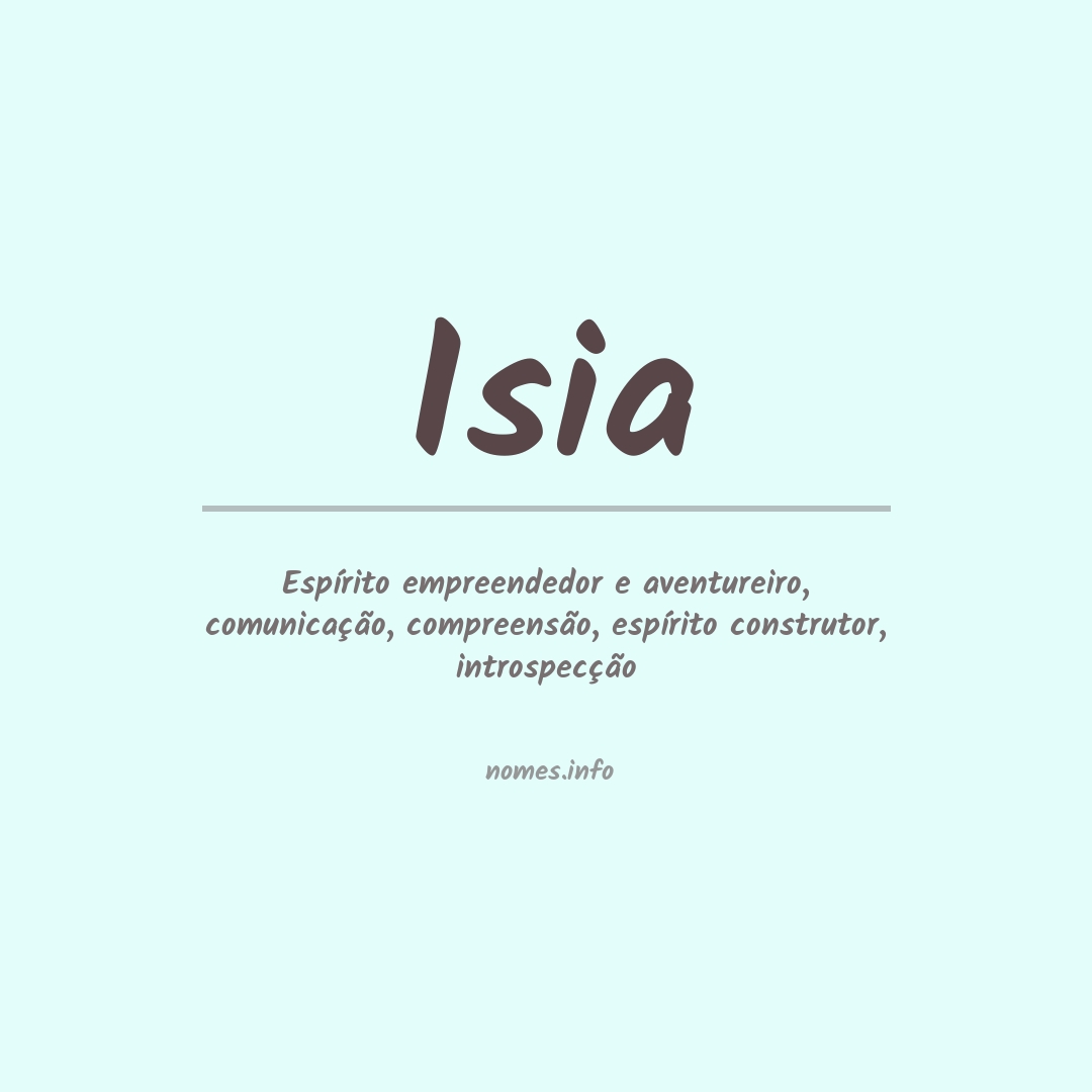 Significado do nome Isia